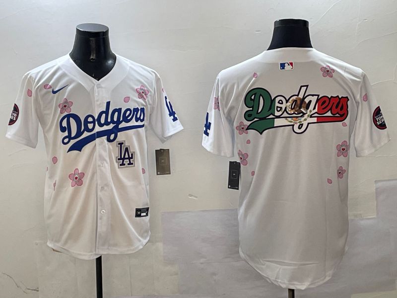 Men Los Angeles Dodgers Blank White Sakura Edition 2025 Nike MLB Jersey style 12->los angeles dodgers->MLB Jersey